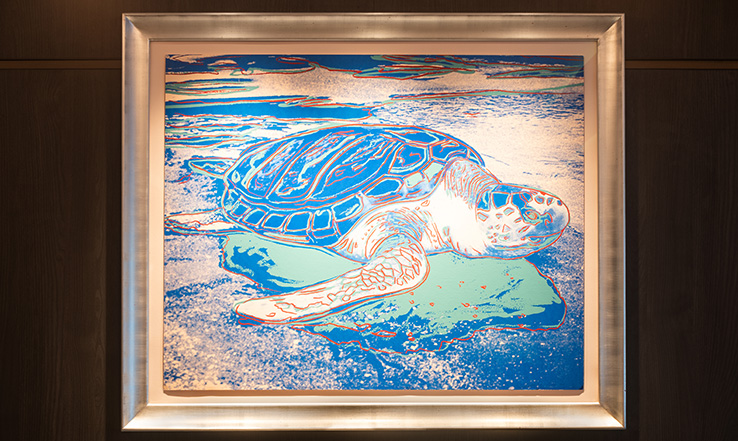Turtles by Andy Warhol. Located on Deck 5 in The Living Room.