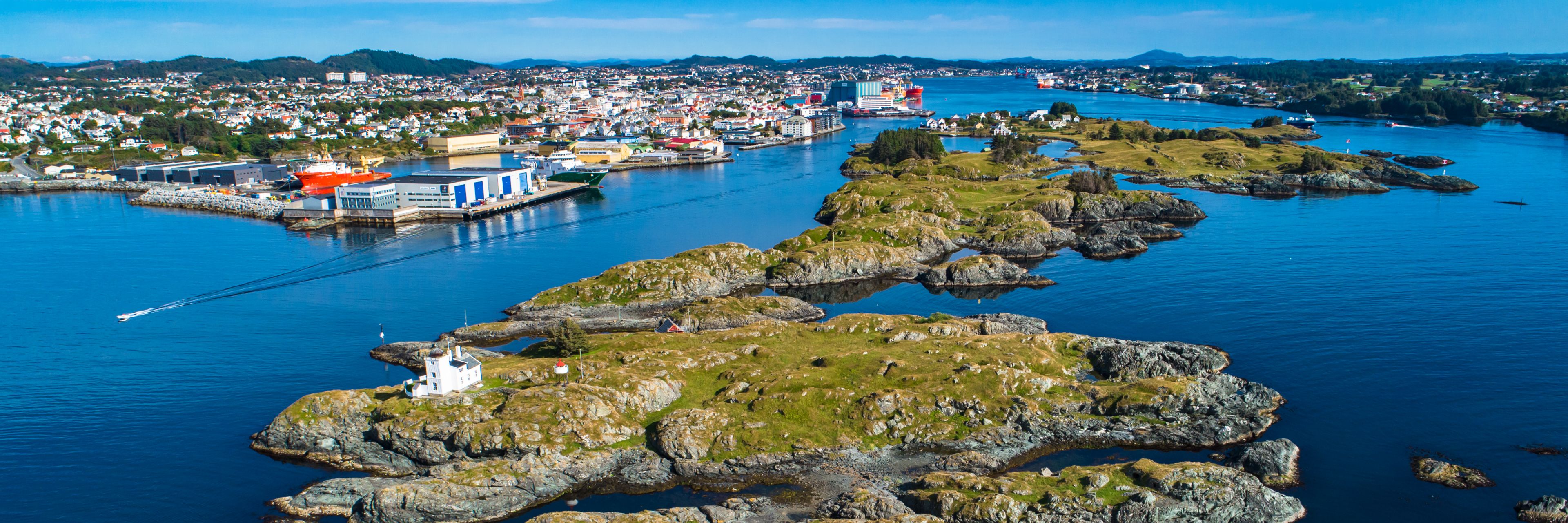 A photo of Haugesund, Norway from above.