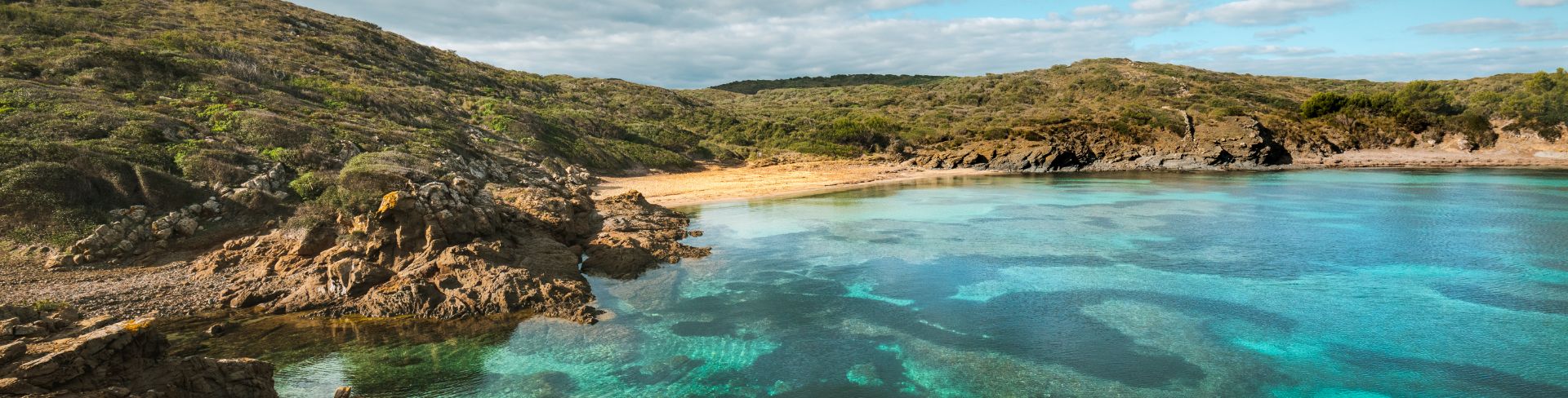 Island shore with clear water. 