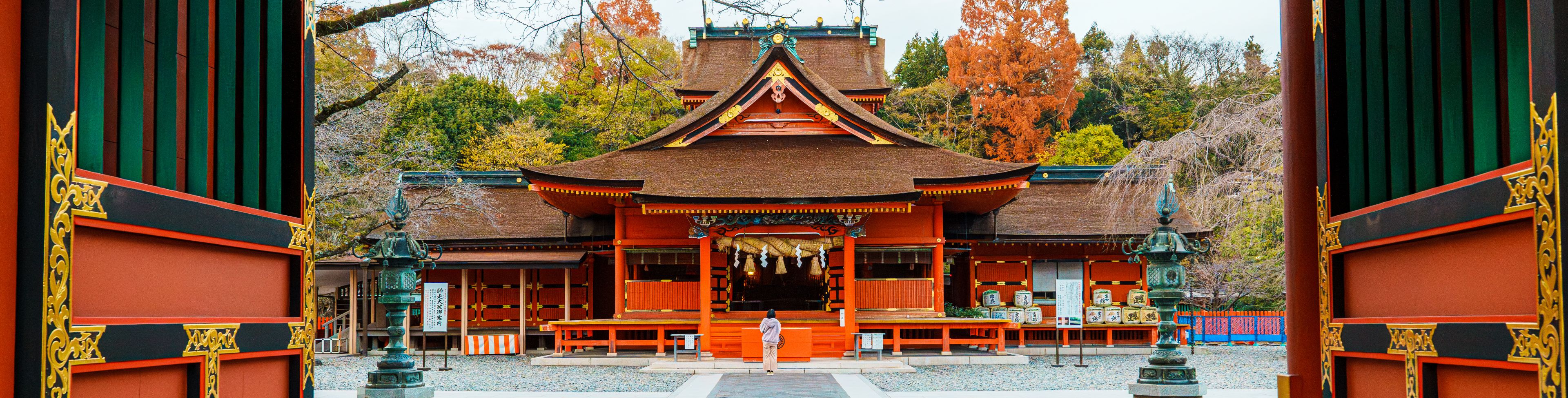 Temple building and grounds surrounding it. 