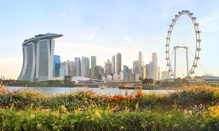 Singapore city in the distance. 