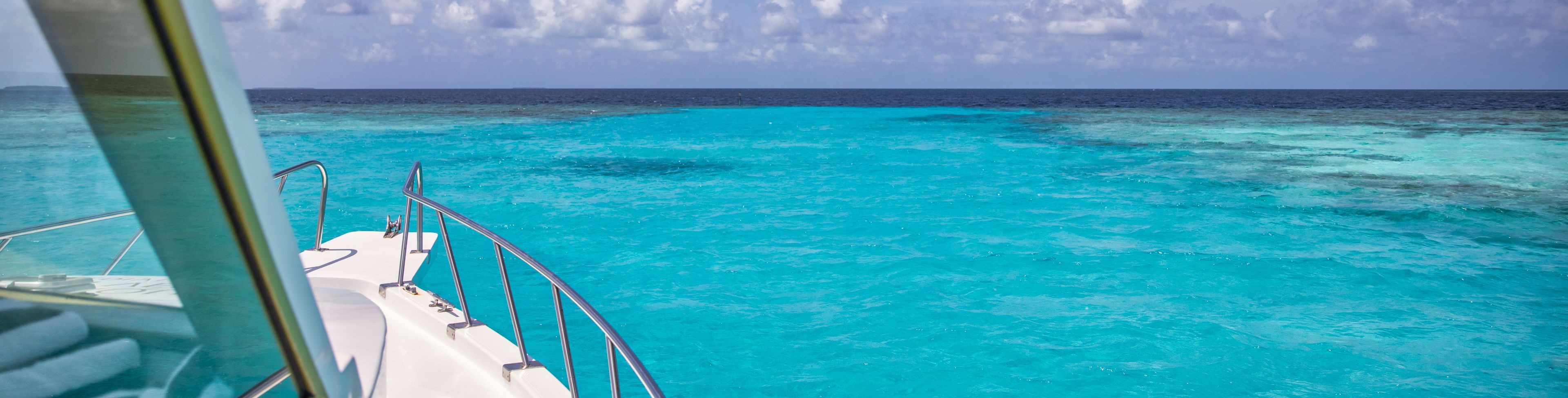 View from the boat of the open ocean. 