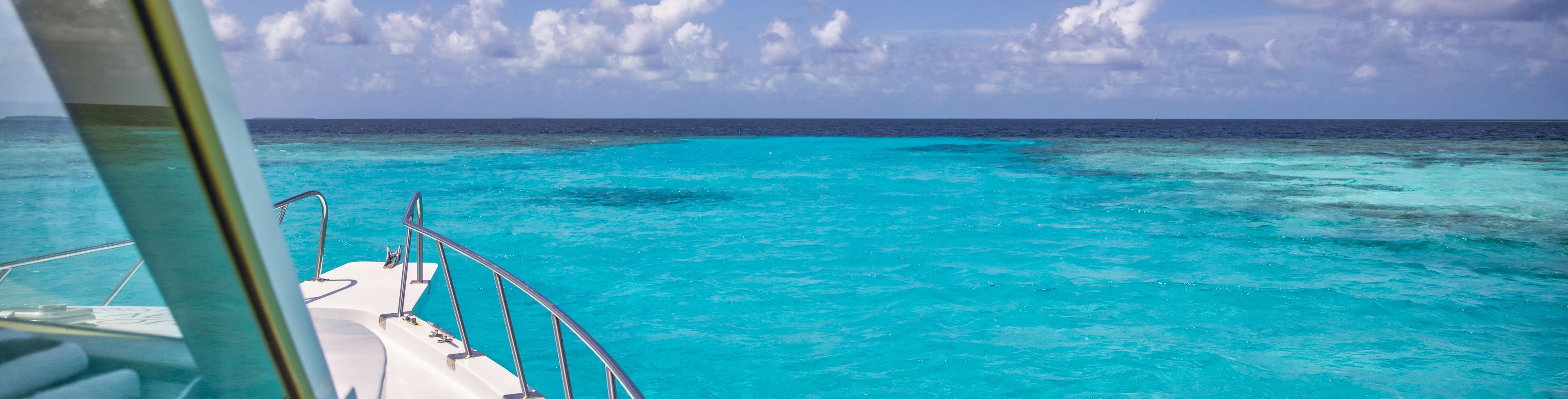 View from the boat of the open ocean. 