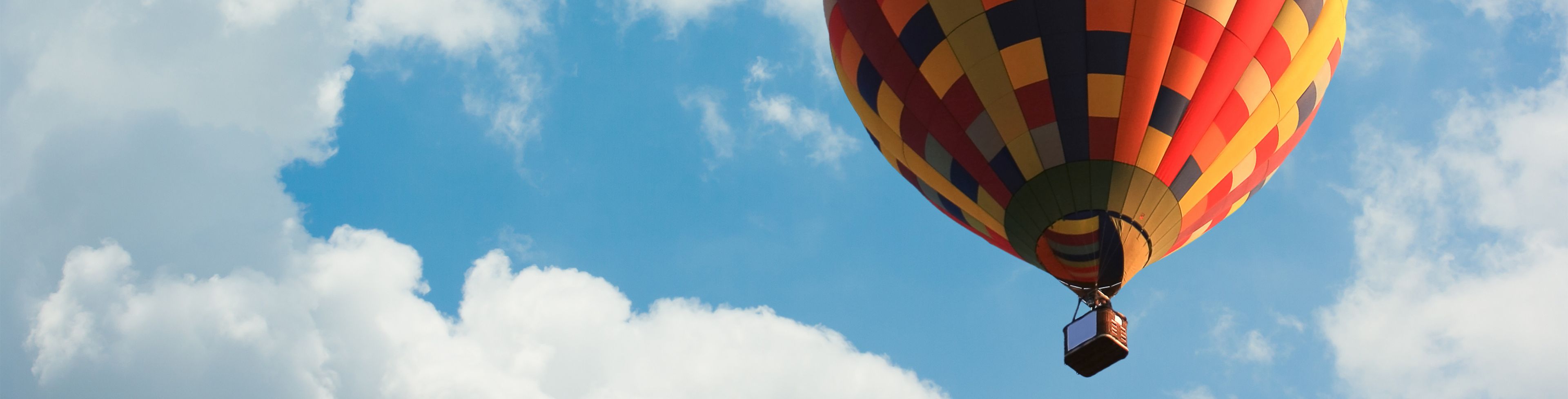 Hot air balloon in the sky. 