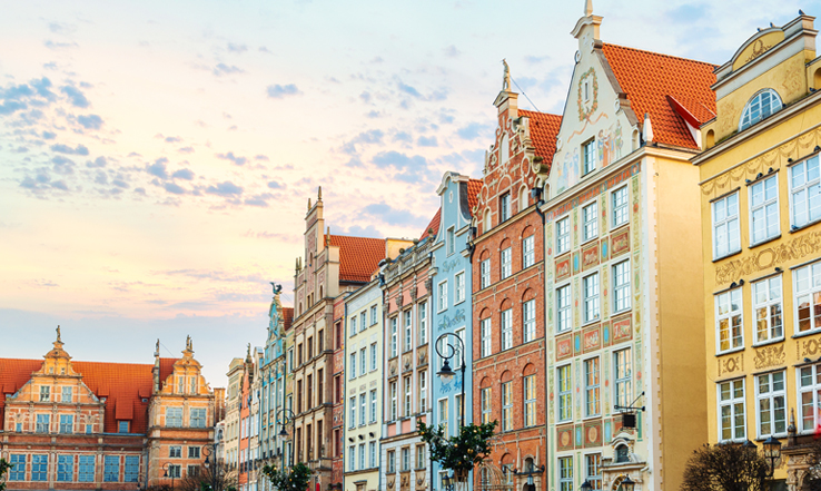 Line of older buildings.