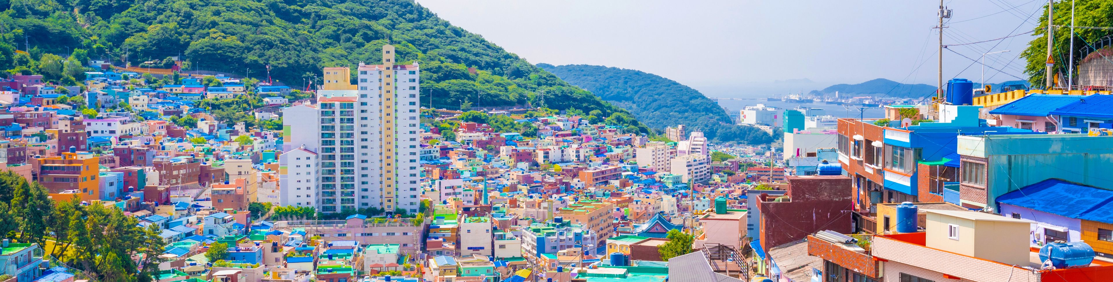 City of Busan from aerial view. 