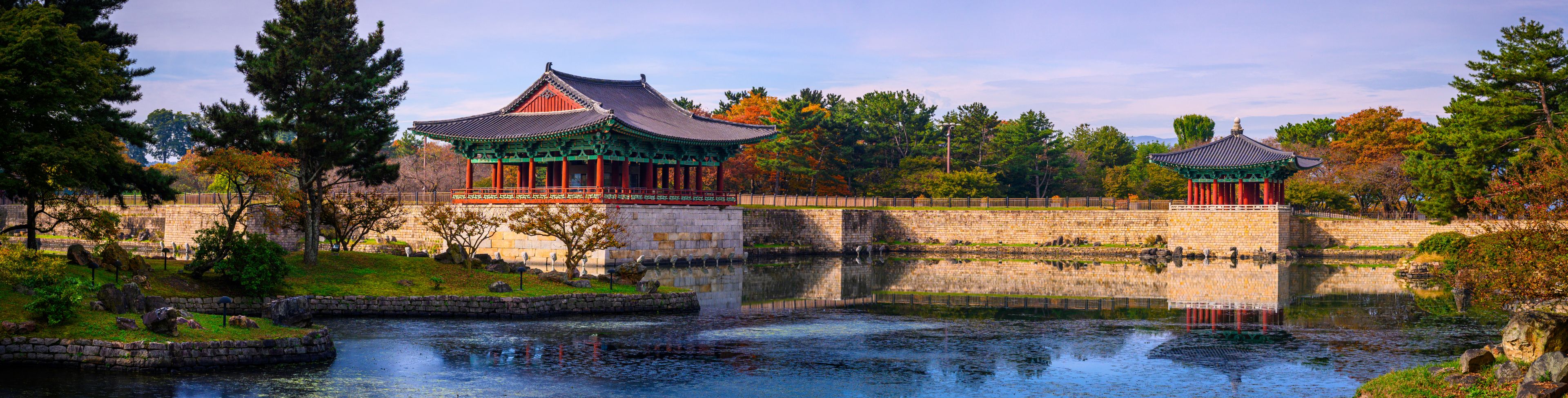 Temple overlooking the water. 
