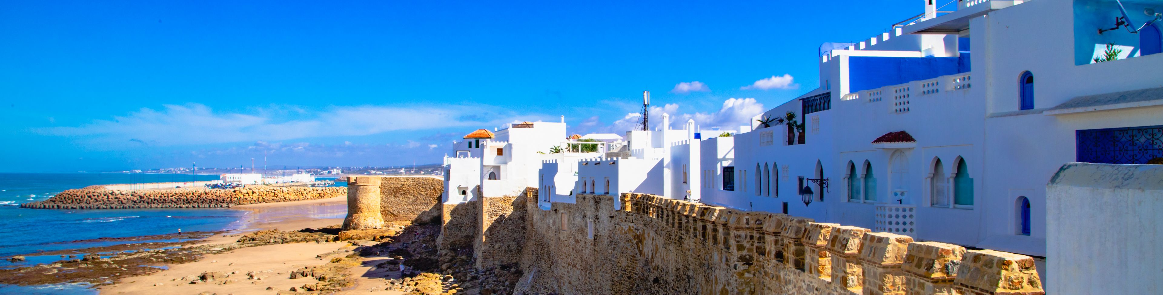 City of Morocco overlooking the ocean. 