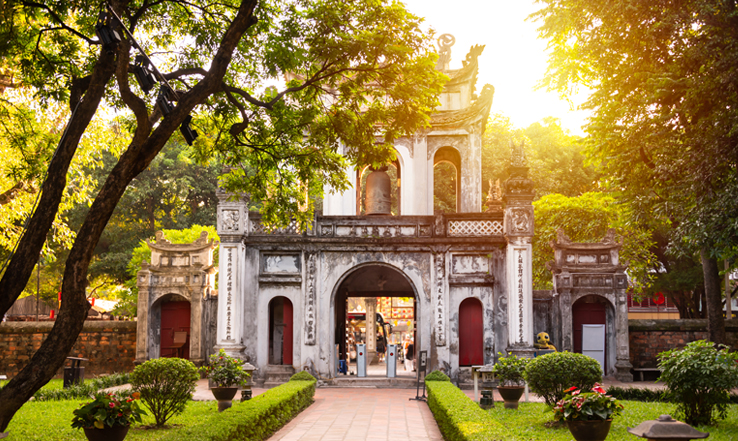 Walkway and entrance to a temple.
