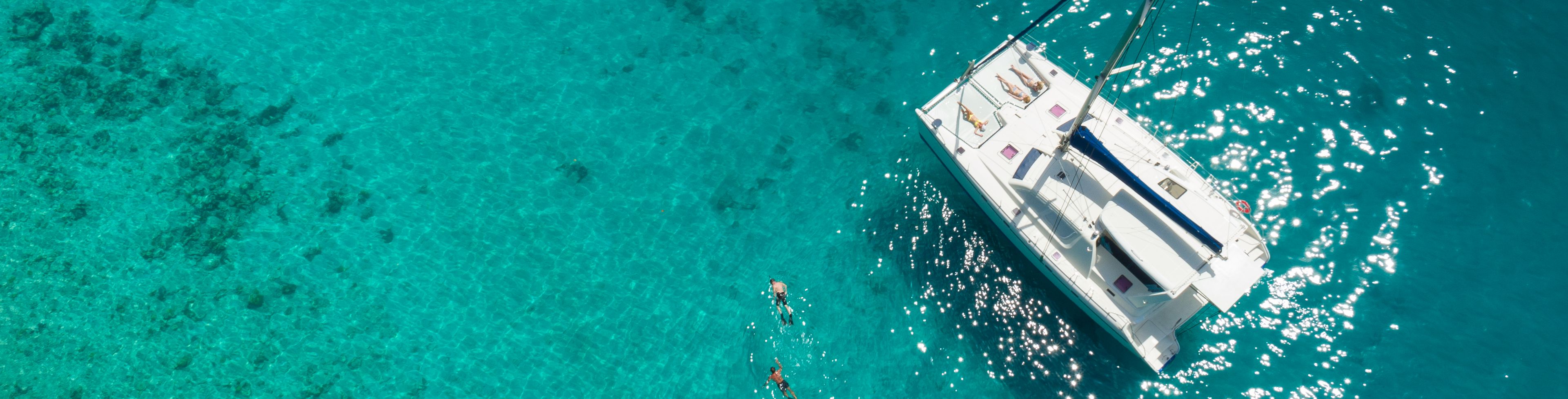 Boat anchored in the sea. 