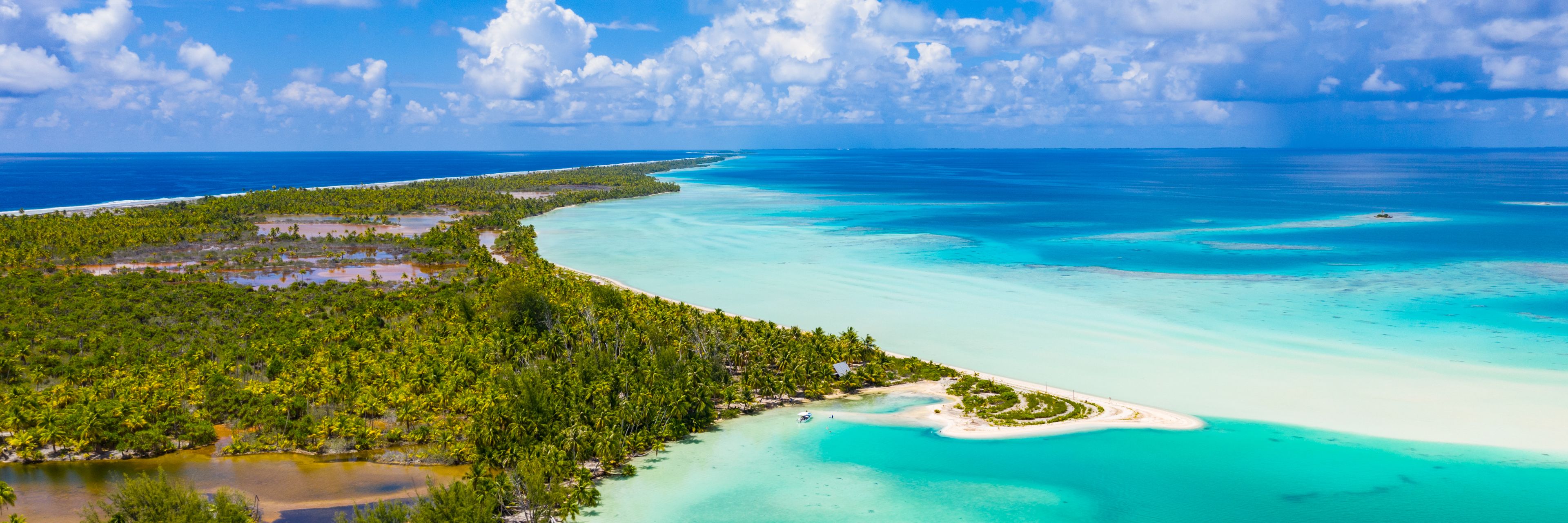 Beach along the edge of an island.