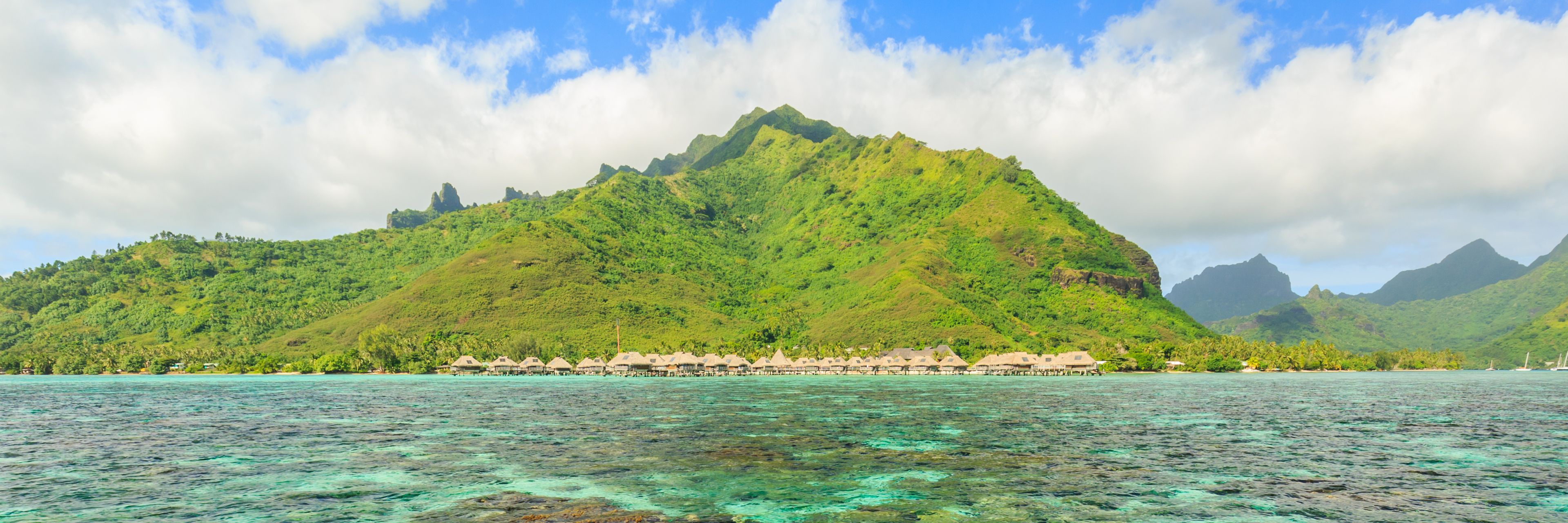 View of the island from the ocean. 