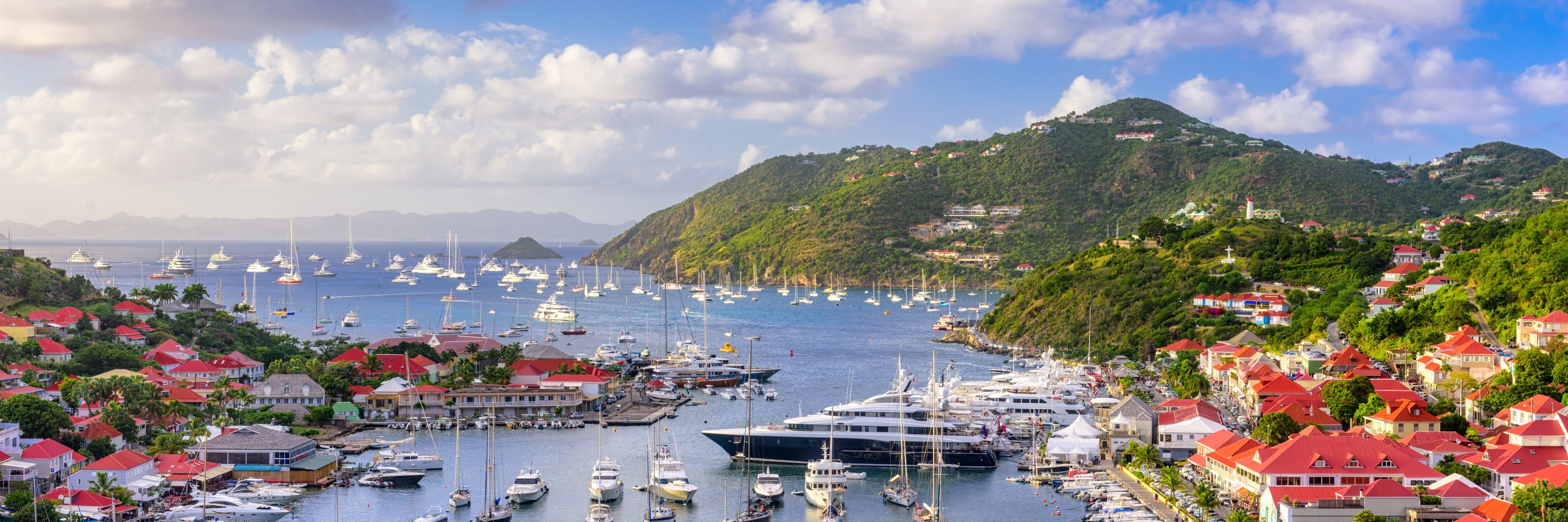 Aerial view of marina.