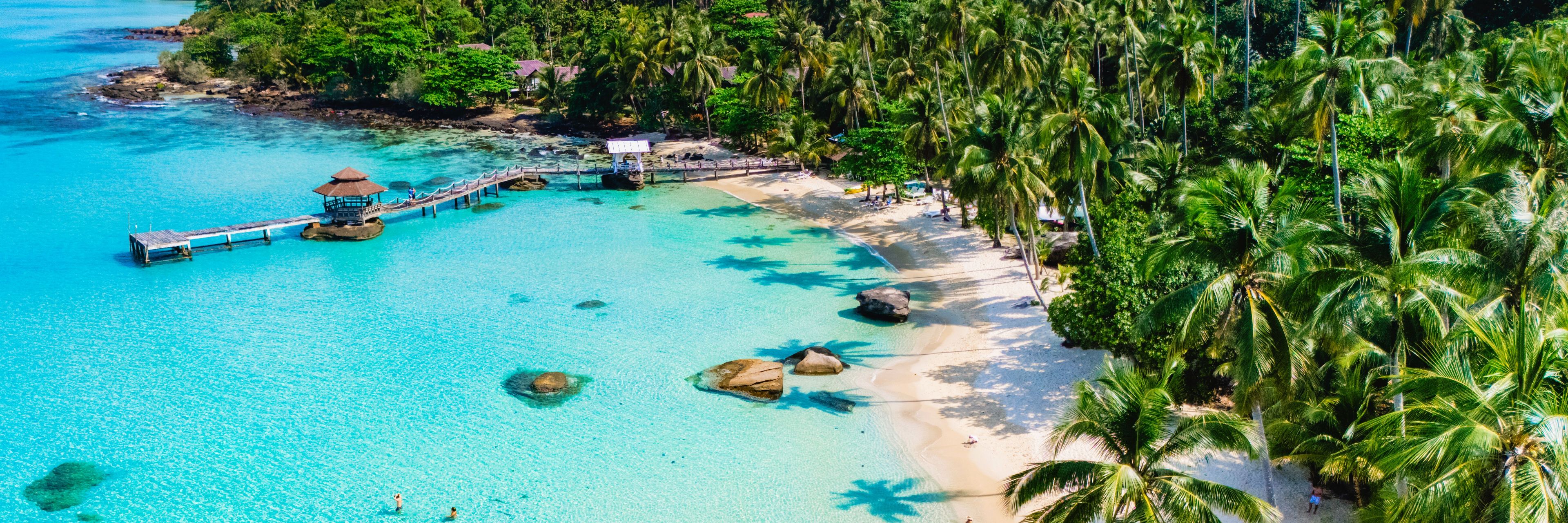 Aerial view of the beach. 