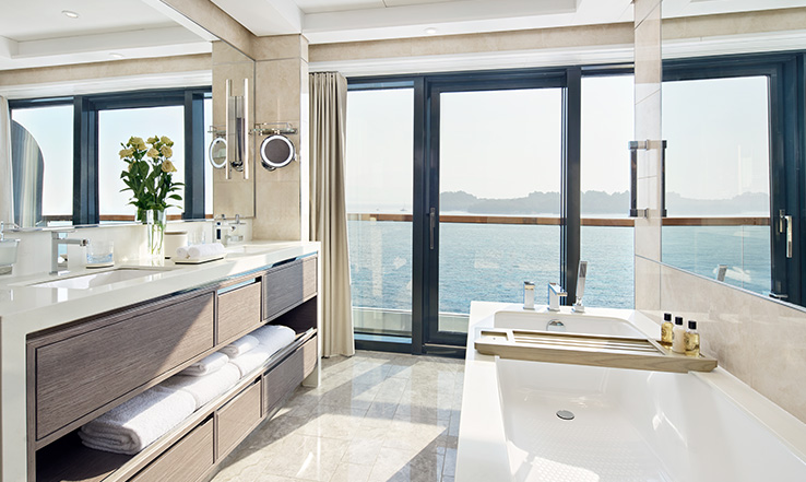 Ocean view out of bathroom. 