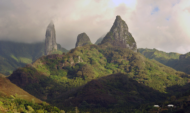 Mountains in the distance. 