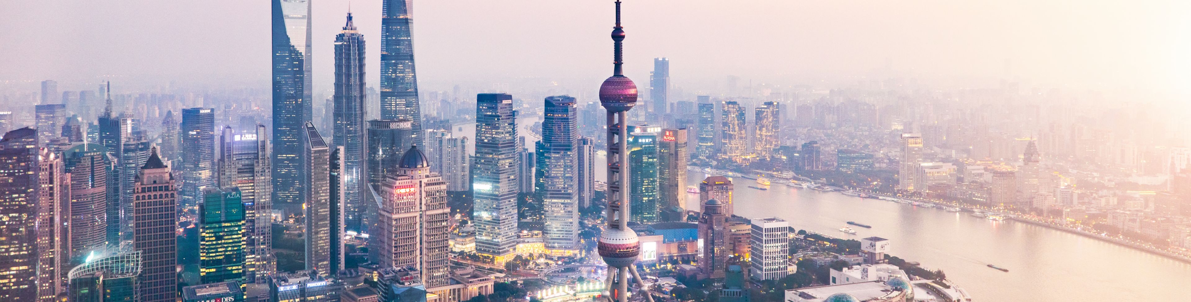 Aerial view of Shanghai.