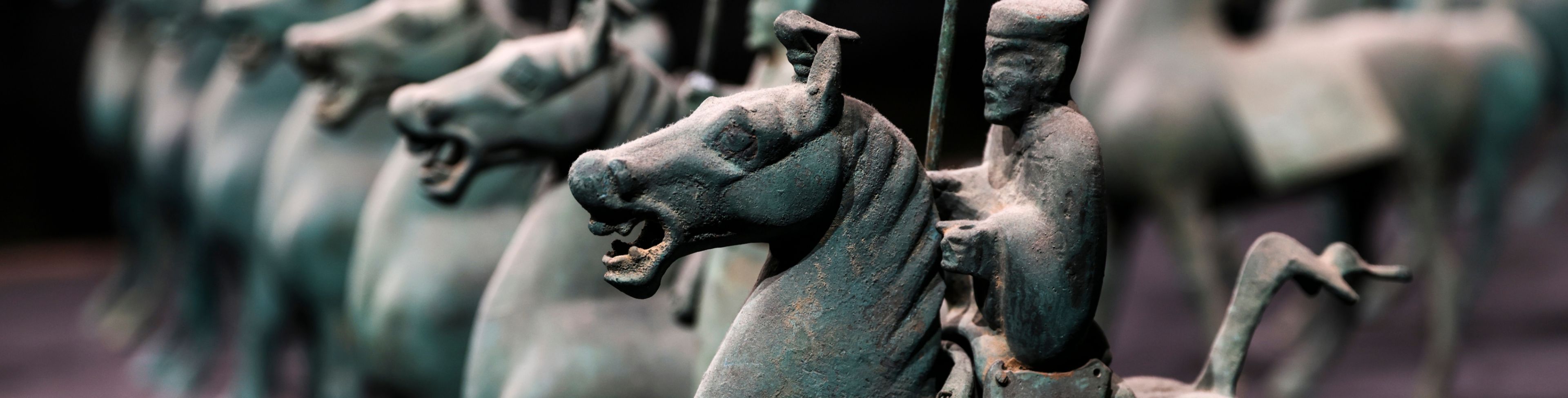 Stone soldier on a stone horse. 
