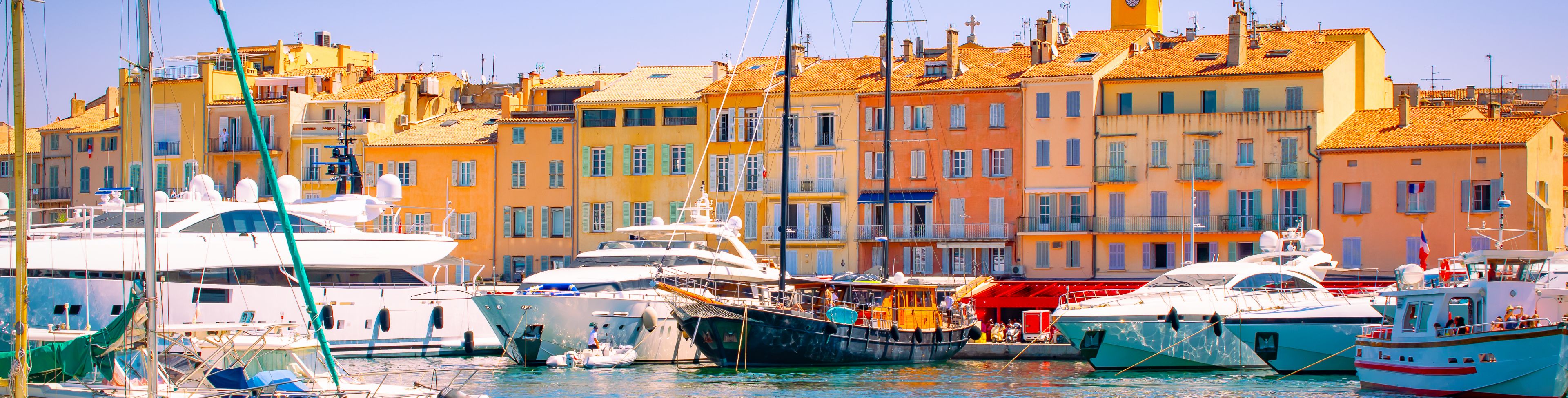 Saint-Tropez marina on the edge of the town. 