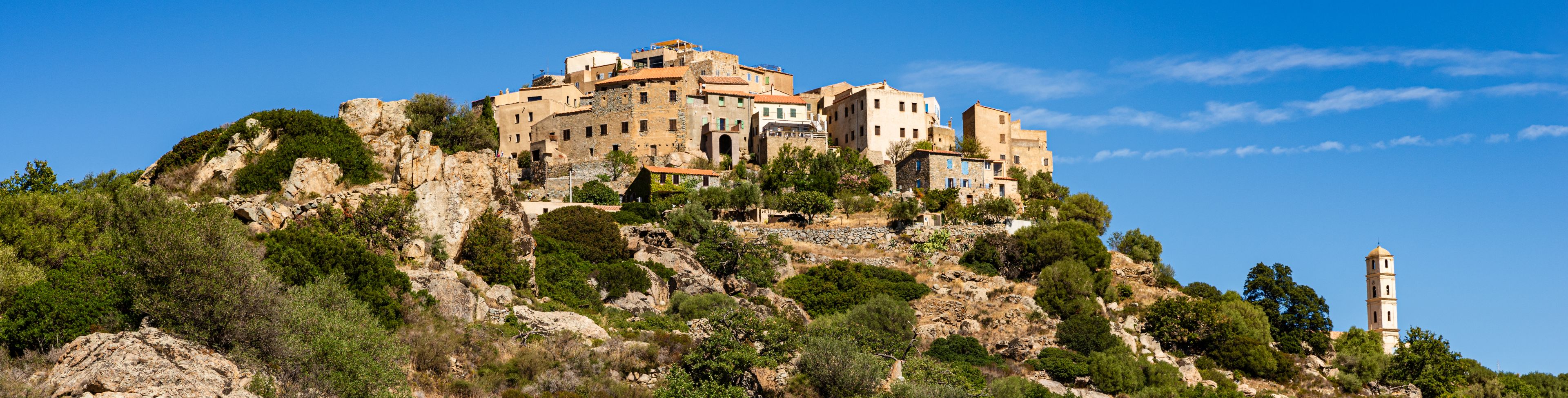 Corsican village on to of hill.