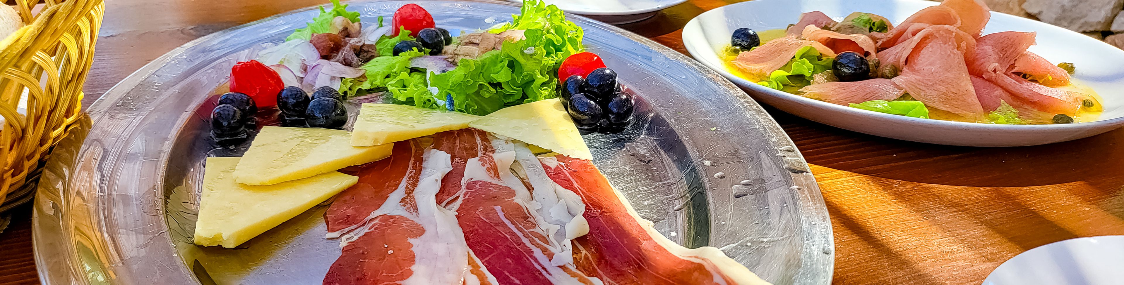 Food on a plate ready for a guest to enjoy.