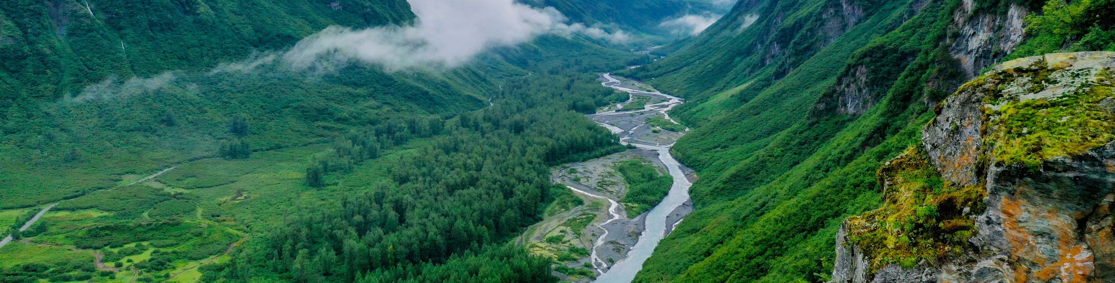 Mineral creeks between a valley. 