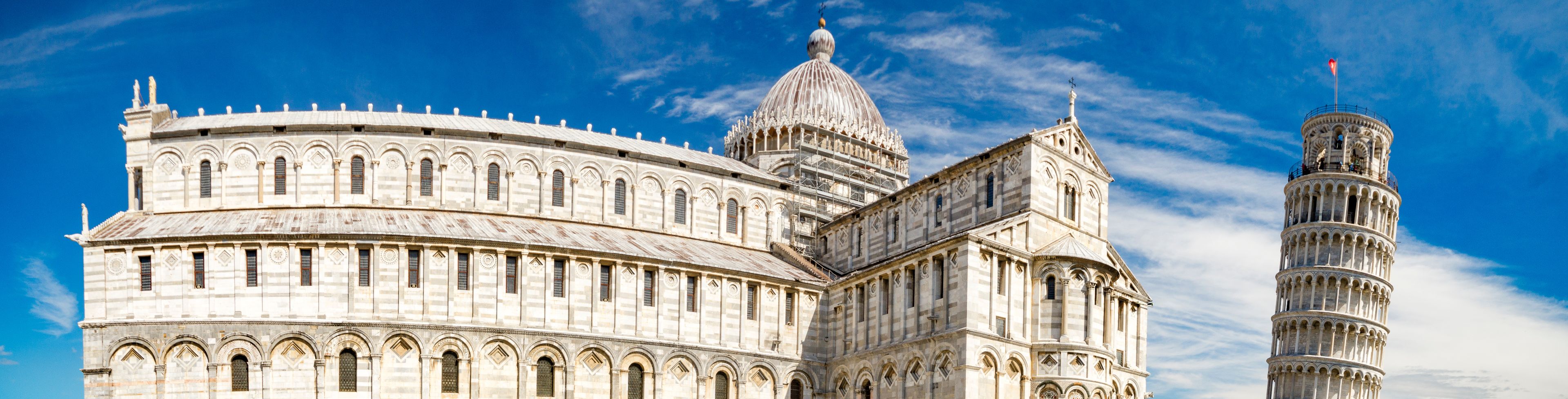 Leaning tower tower of Pisa and Pisa Cathedral. 