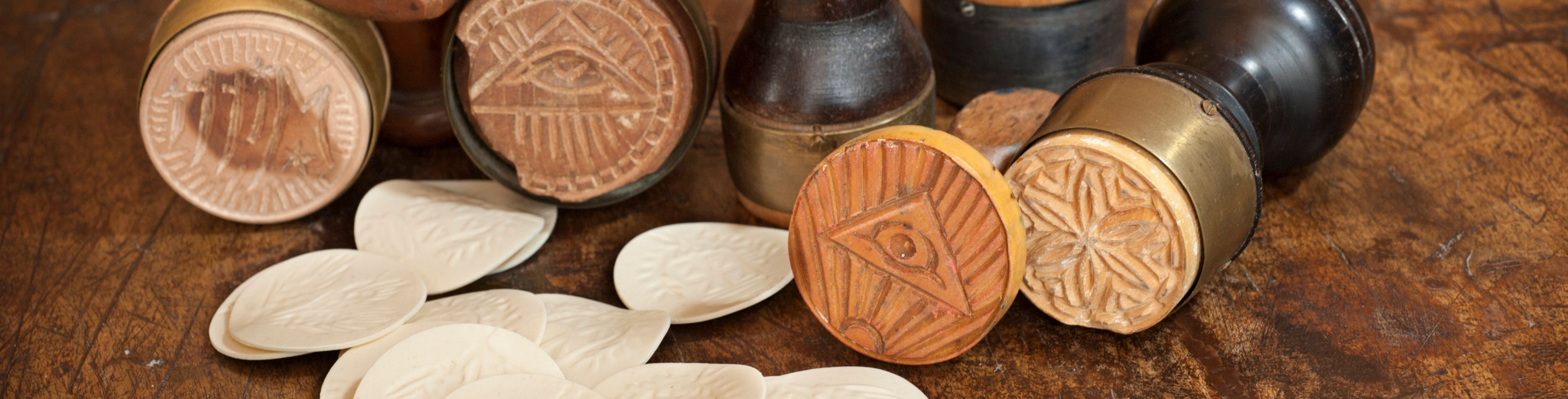 Wafers next to wafer stamps.