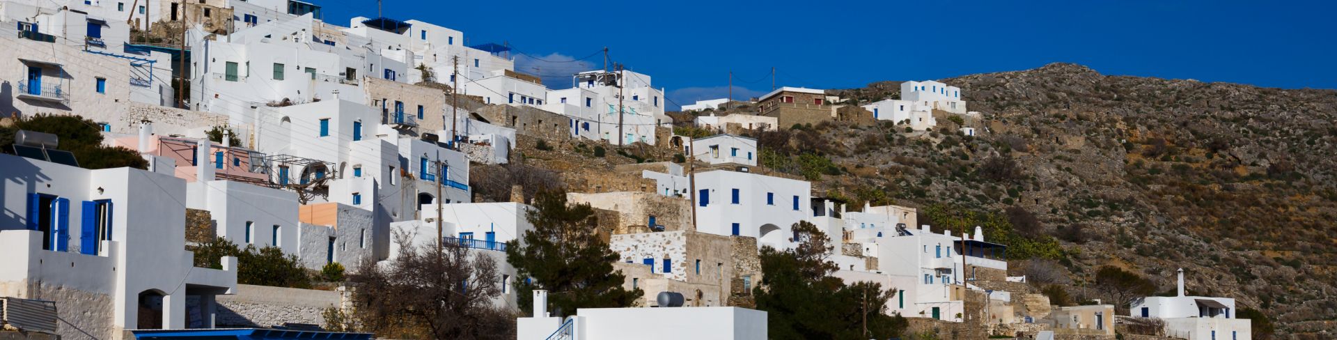 Amorgos city on the hillside.
