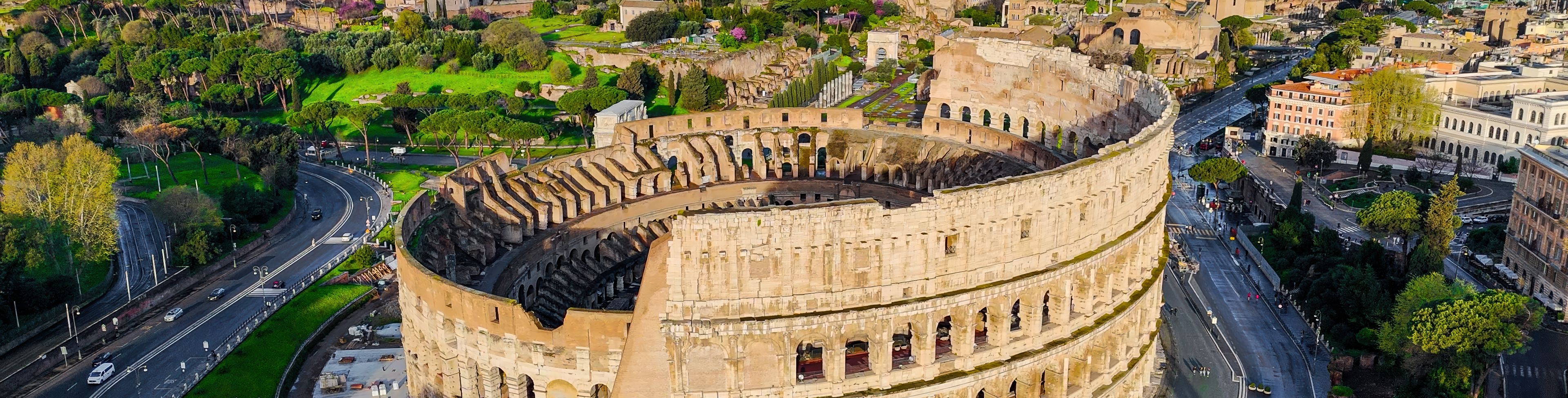 Aerial view of the Colosseum.
