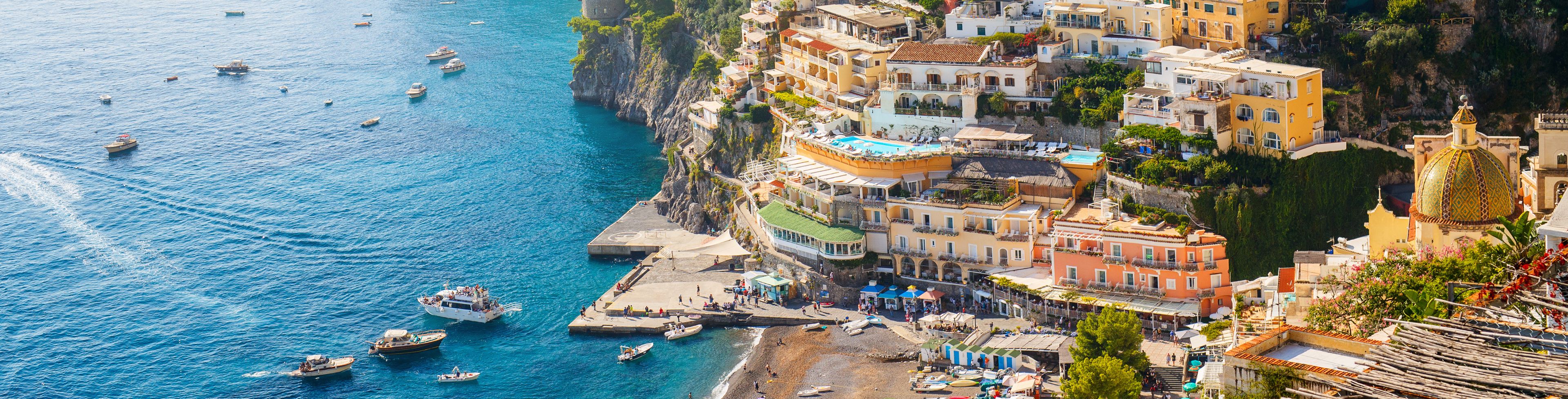 Sorrento city on hillside and the marina below.
