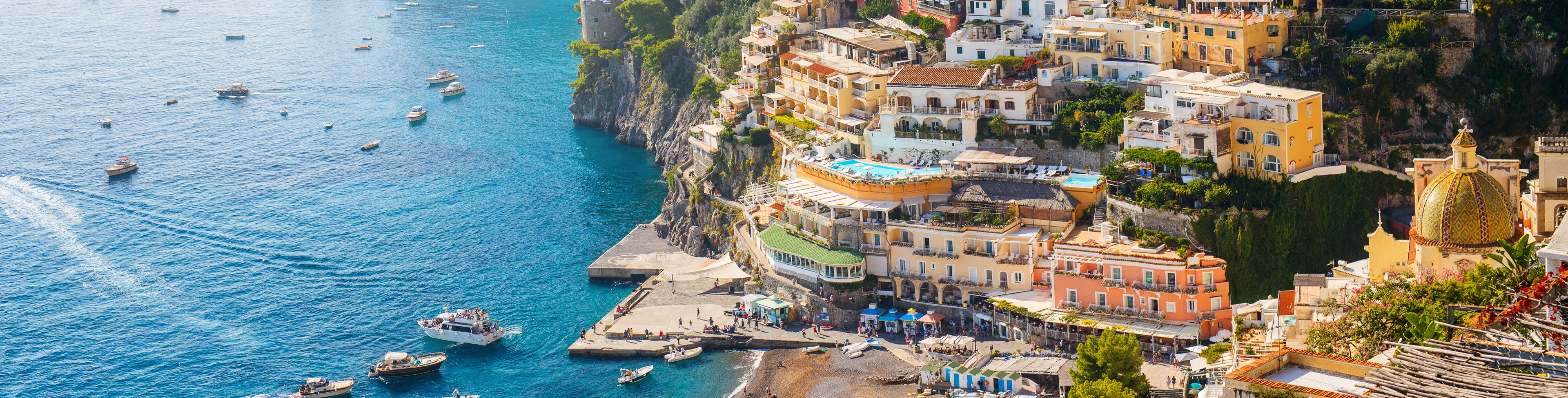 Sorrento city on hillside and the marina below.