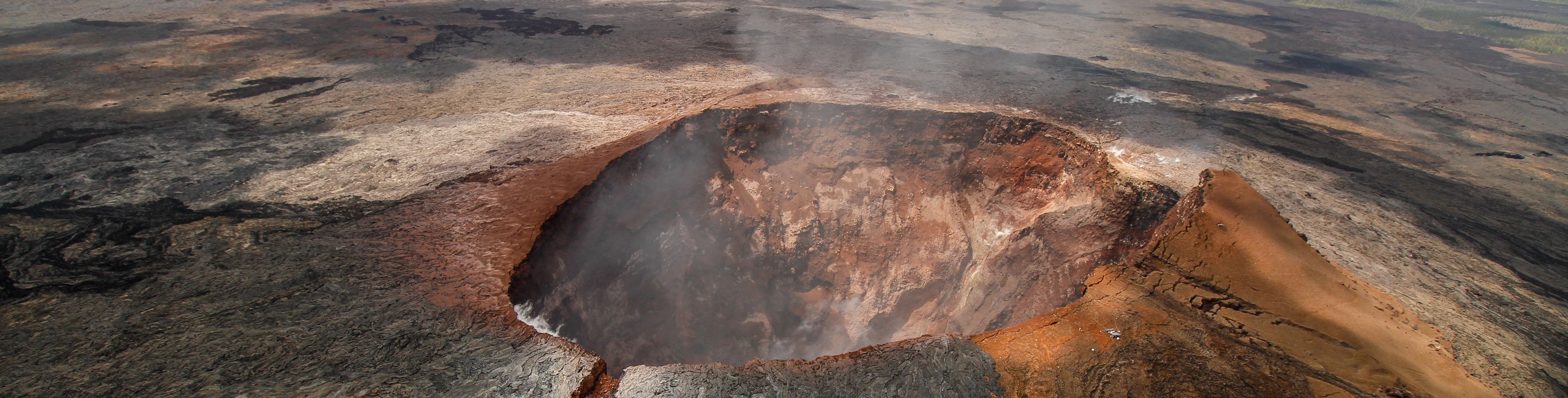 Sky view of the Volcanic crater.