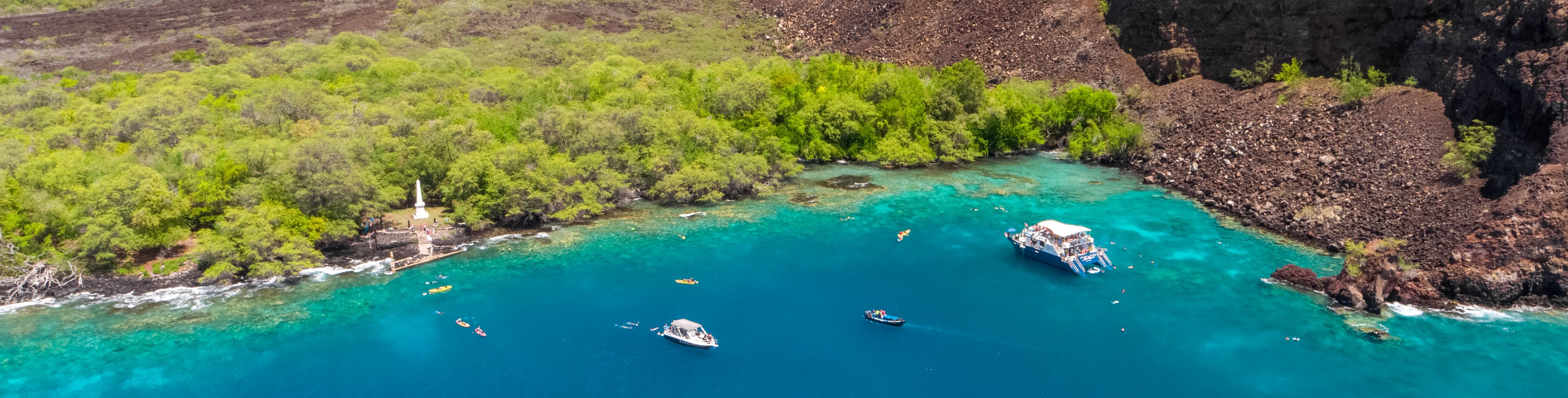 Many different boats and yachts anchored near shore.