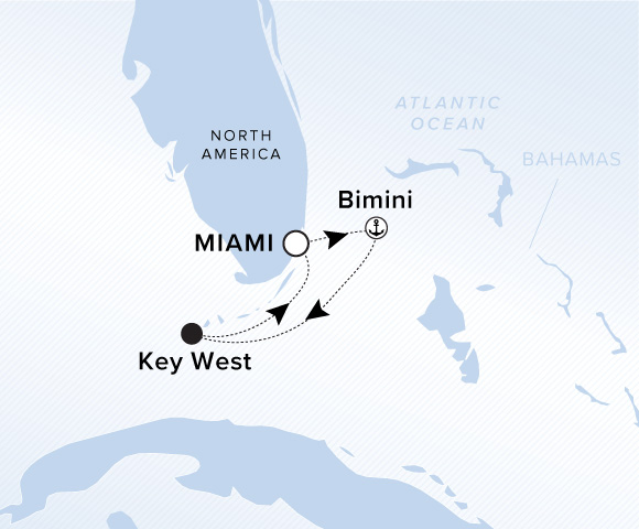 Round trip from Miami Voyage map